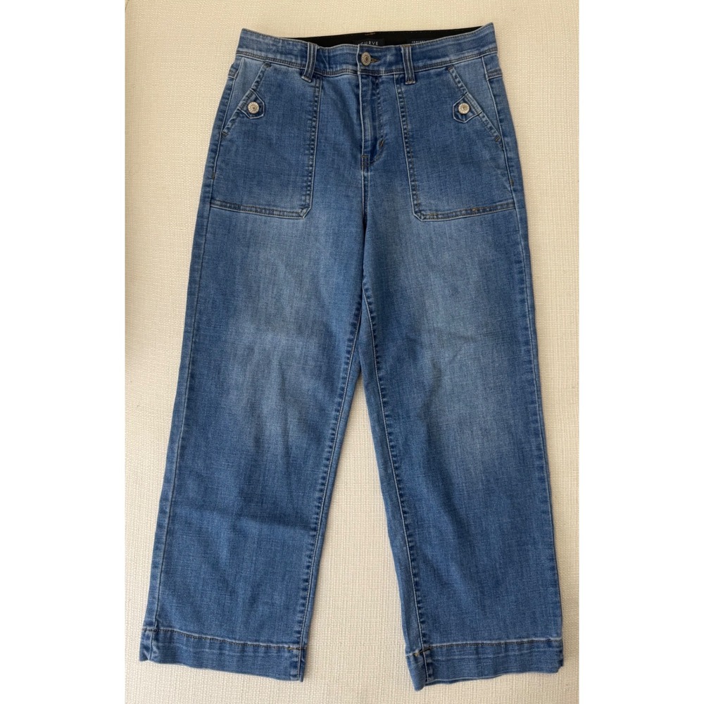 Curve Appeal Jeans Womens 8/29 High Rise Wide Leg Comfort Waist Blue Excellent